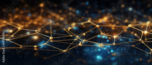 hightech futuristic technology is connected with dark background