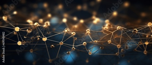 hightech futuristic technology is connected with dark background