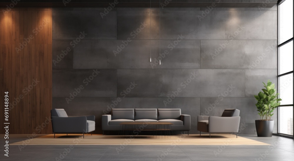 Fototapeta premium modern interior lobby area with wooden floor