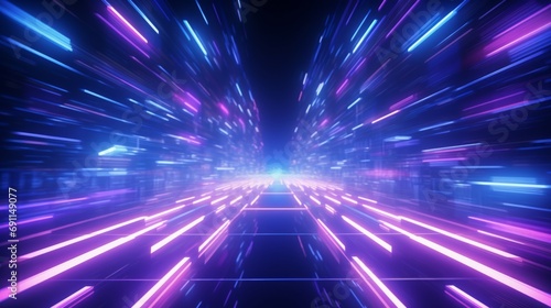 
glowing neon futuristic abstract cyberspace background - 3d render