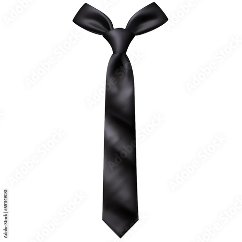 Black tie isolated on transparent background