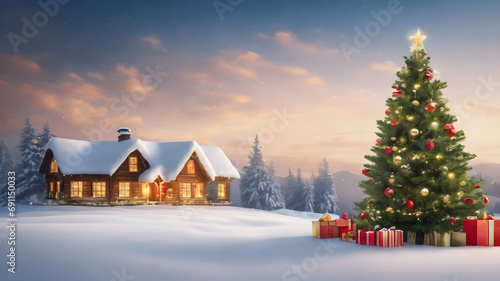 christmas tree and decorations © pla2u
