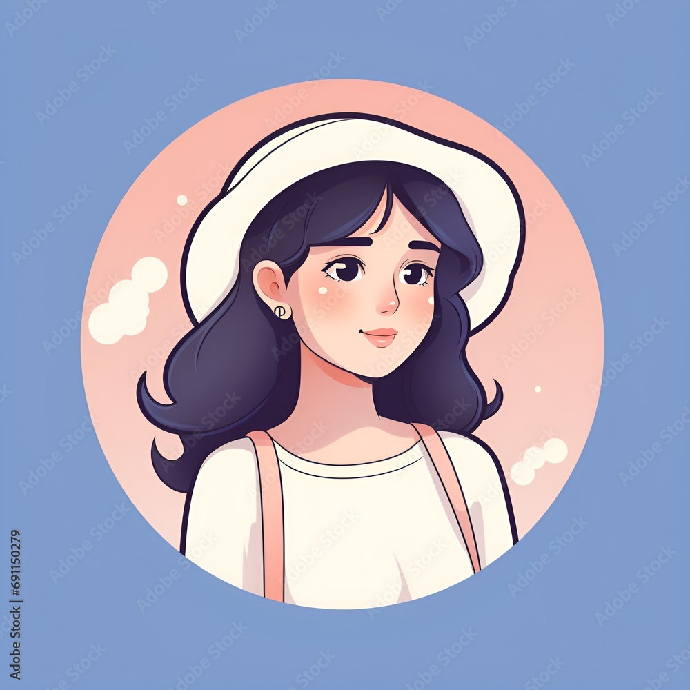 Vibrant Female Apparel Logo on Beautiful Background Vibrant Female Apparel Logo on Beautiful Background