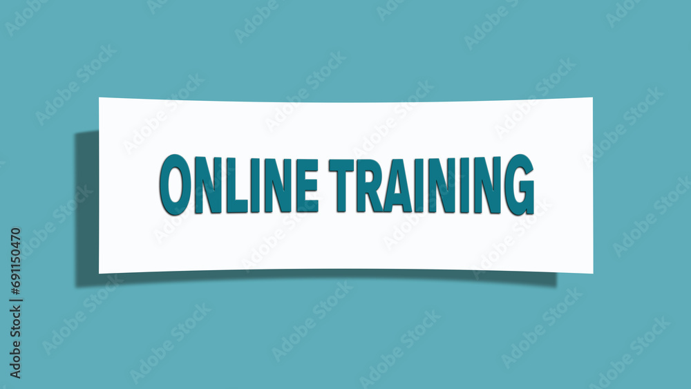 Online training symbol. A card in light green with words Online training. Isolated on white background. Online training symbol. A card in light green with words Online training. Isolated on white background.