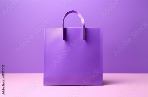 purple paper bag on a purple background