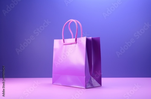 purple paper bag on a purple background