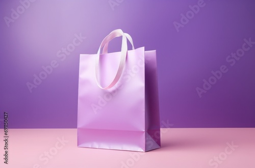 purple paper bag on a purple background