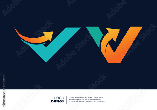 Collection of Letter V Logo designs for business finance and investment.