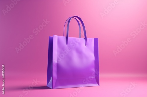 purple paper bag on a purple background