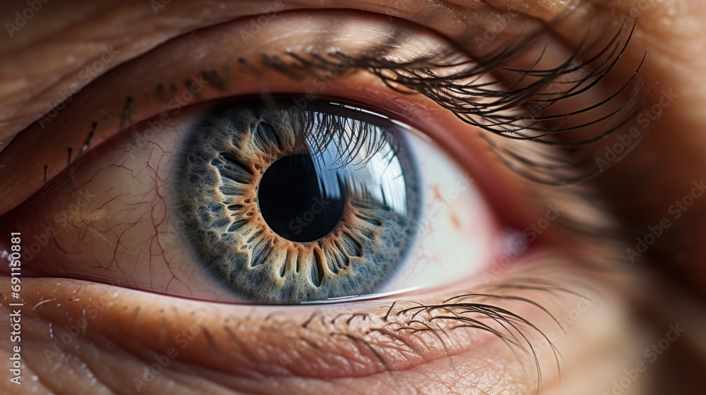 Fototapeta premium a close up of a person's eye with the iris of an eye showing the structure of the iris and the structure of the iris of the iris of the eye.