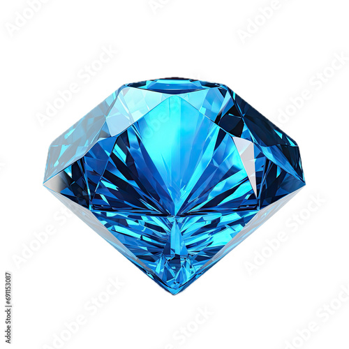 a Sapphire  a precious gemstone  in a side view  PNG  Jewelery-themed  isolated  and transparent photorealistic illustration. Generative ai