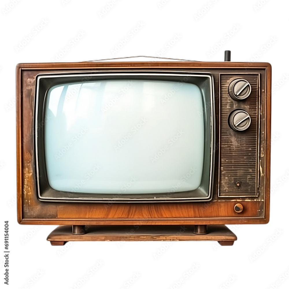 retro tv set isolated on white