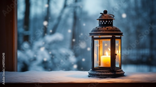 lantern in the snow © zaroosh
