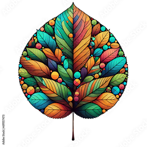 Wallpaper Mural Colored graphic image of a wooden leaf. Torontodigital.ca