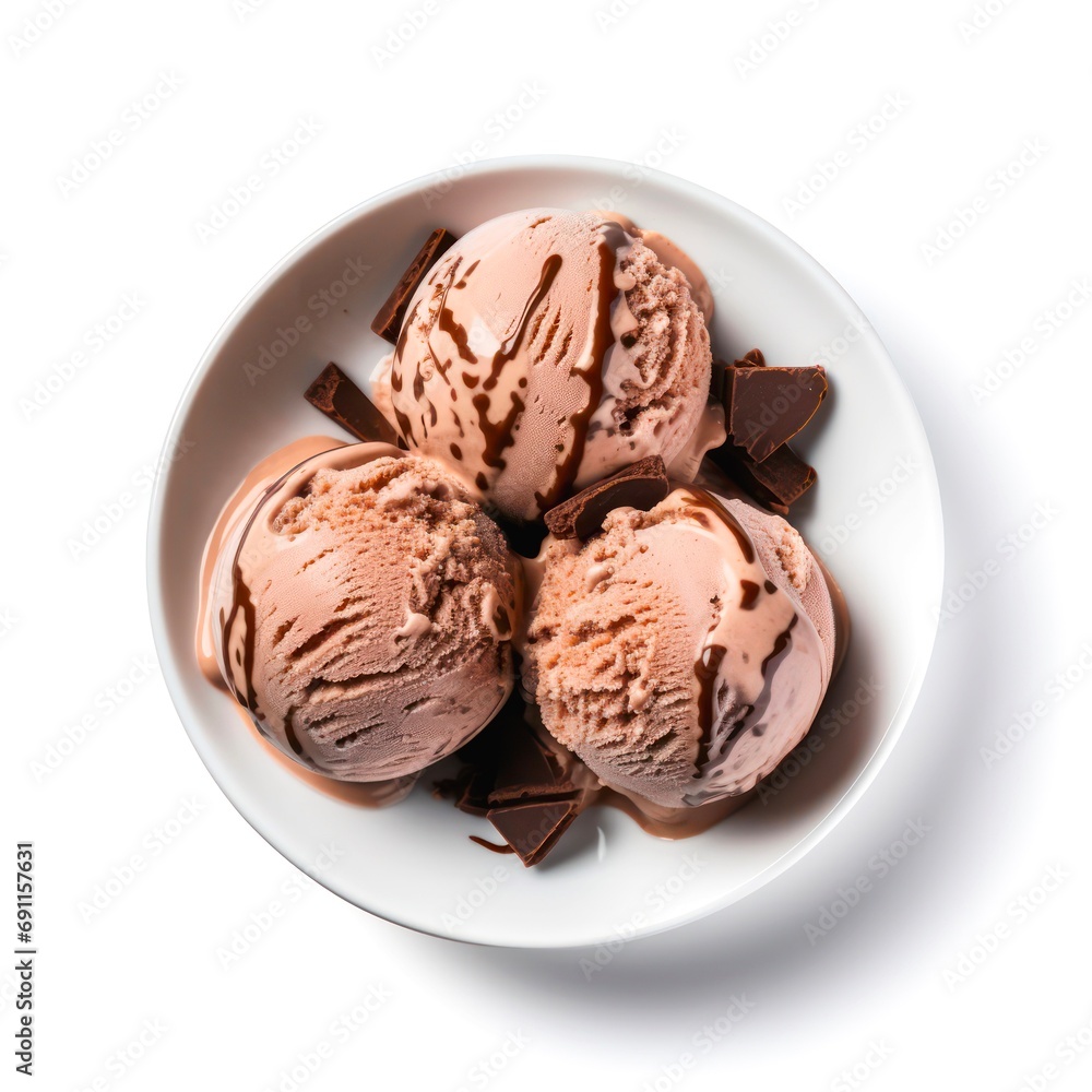 Chocolate ice cream balls, top view. Chocolate ice cream balls, top view.