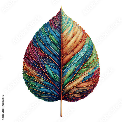 Wallpaper Mural colorful leaf isolated on white Torontodigital.ca