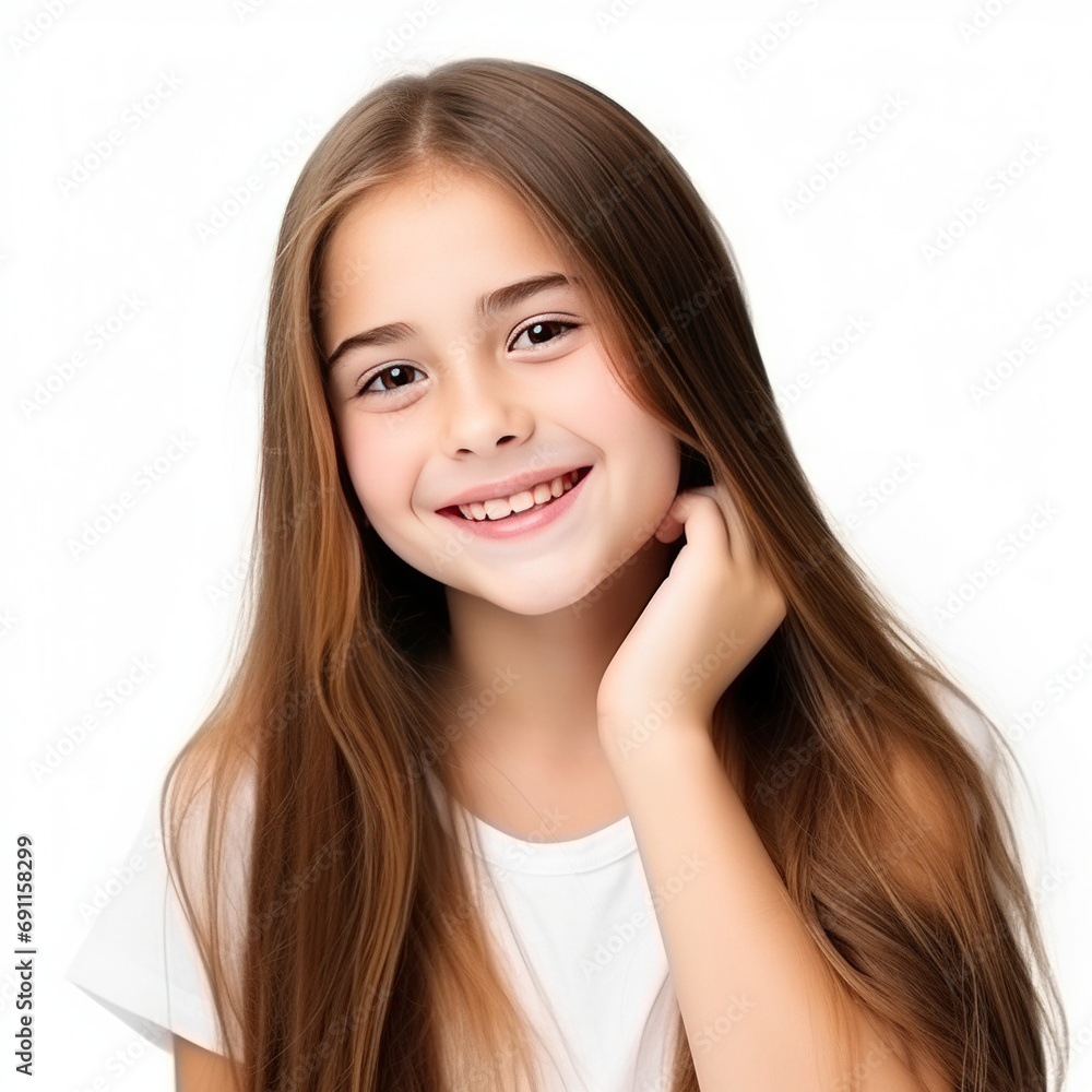 Ragazza bambina su bianco isolato Ragazza bambina su bianco isolato