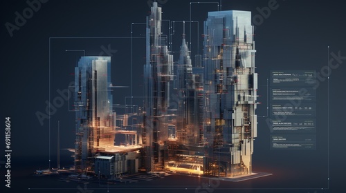 An AI-driven skyscraper design, elegantly combining aesthetics and functionality through machine learning-enhanced structural analysis.