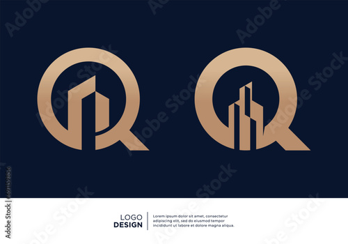 Letter Q building logo designs collection.