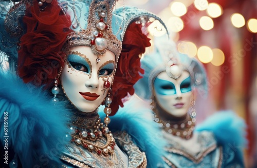 venetian costumers on a carnival