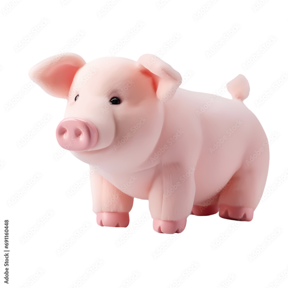 Toy pig isolated on transparent background Toy pig isolated on transparent background