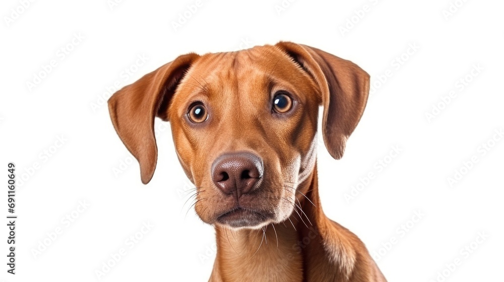 A close-up photograph of a dog looking directly at the camera. This image can be used to capture the expressive and loyal nature of dogs