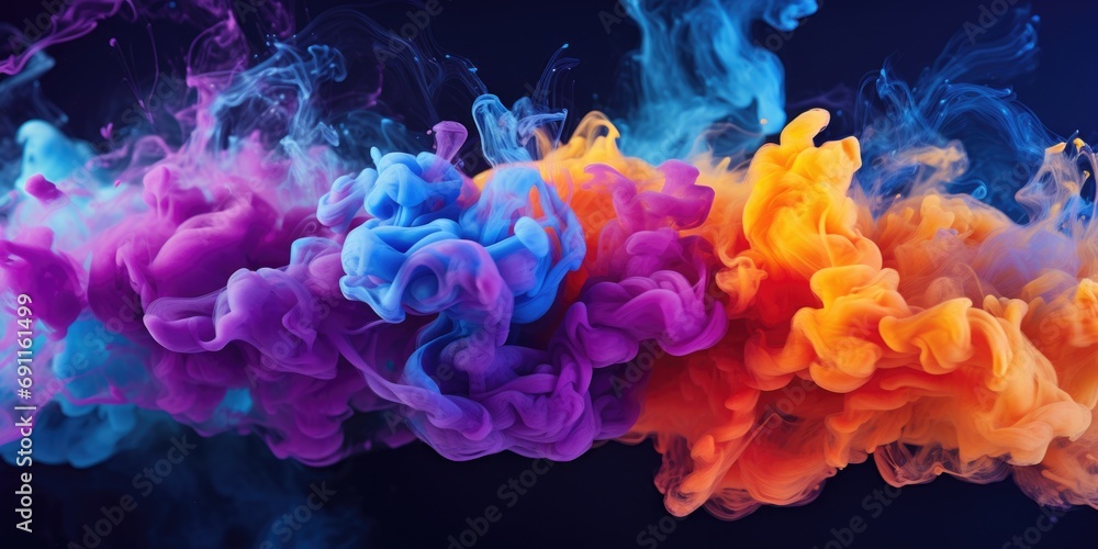Colored smokes captured in the air. Versatile image suitable for various projects