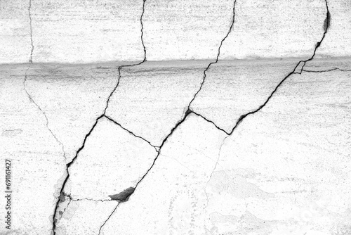 White black grey wall, floor with cracks, texture background