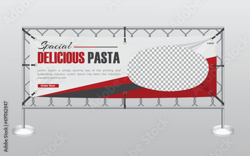creative fast food Mesh Banners design template photo