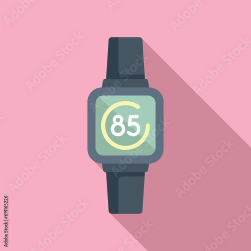 Wearable tracker icon flat vector. Fitness bracelet. Device smart sport