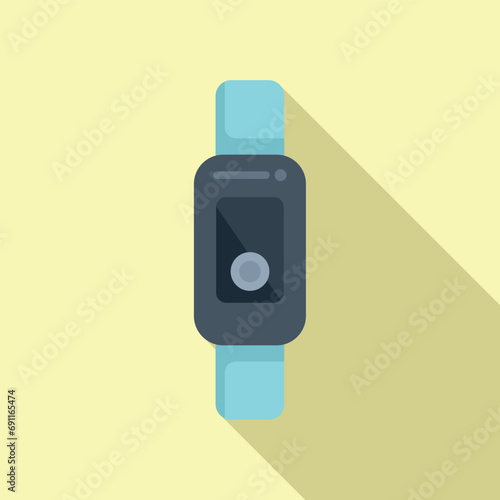 Fitness point band icon flat vector. Data network. Run glass sport