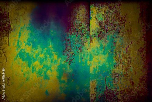 Grunge background in green  yellow and black.
