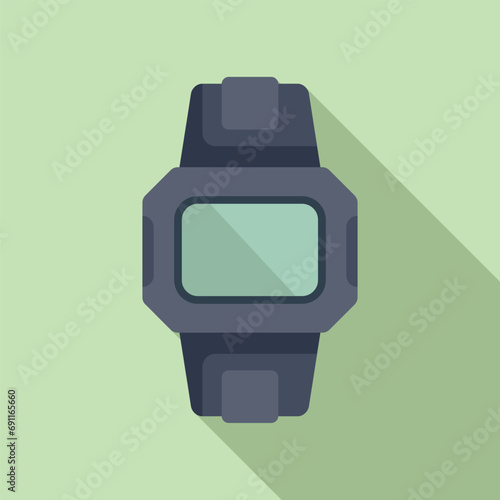 Big smartwatch icon flat vector. Data sport. Health smart sport band