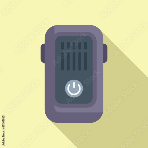 Power on tracker icon flat vector. Smart counter. Activity band glass