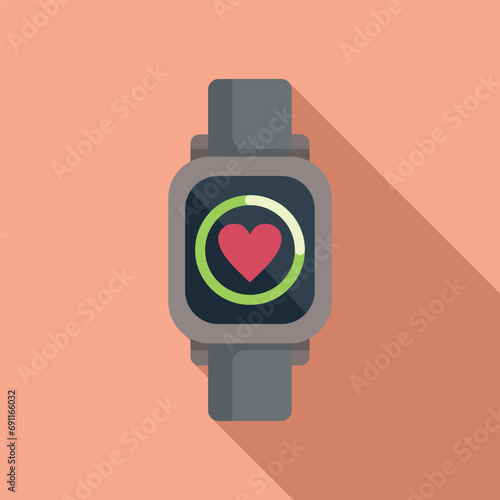 Modern workout device icon flat vector. Security hand sport. Device watch app