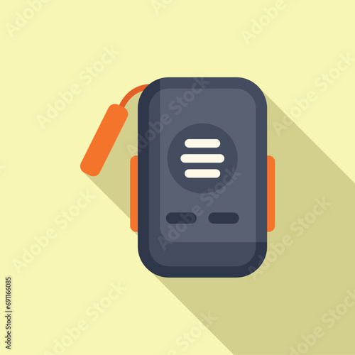 Data wearable tracker icon flat vector. System data network. App glass tech