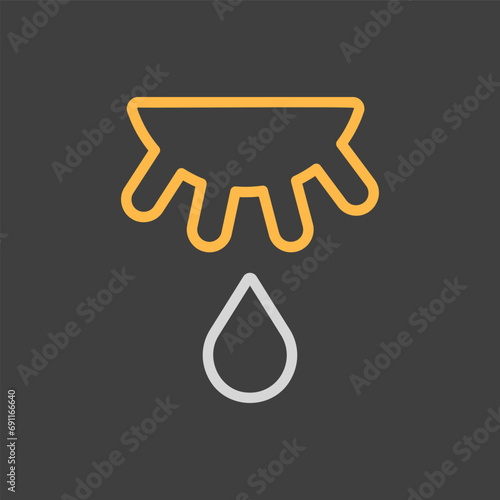Cow udder and drop of milk vector icon
