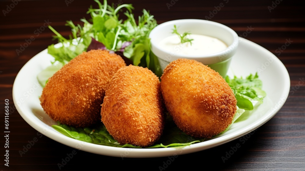 Ham and Chicken Croquetas Minimalist

