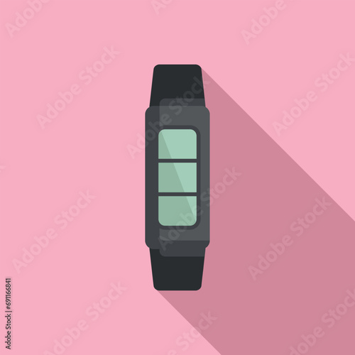 Fitness band icon flat vector. Security data sport. Device app glass