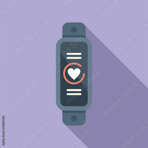 Smart band data icon flat vector. Sport data network. Web healthcare