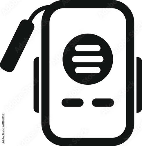 Data wearable tracker icon simple vector. System data network. App glass tech