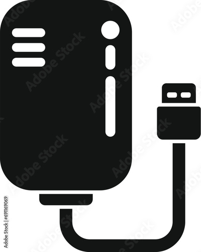 Wired wearable tracker icon simple vector. App watch device. Wifi smart