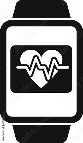 Heart data track icon simple vector. System sport data. Fitbit device