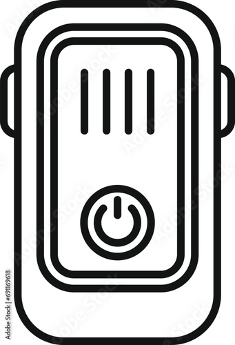 Power on tracker icon outline vector. Smart counter. Activity band glass