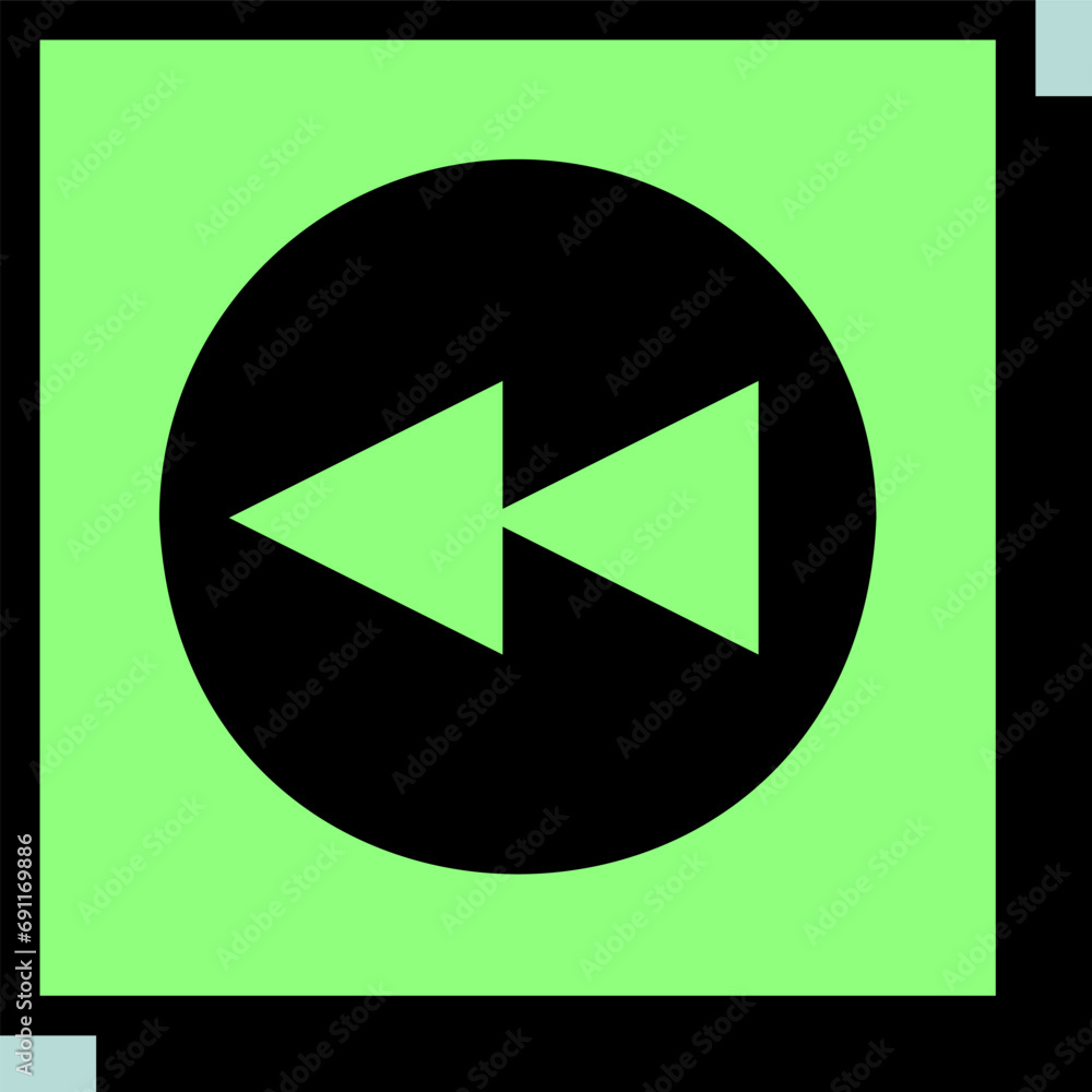 Play previous track button vector icon Play previous track button vector icon