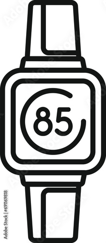 Wearable tracker icon outline vector. Fitness bracelet. Device smart sport