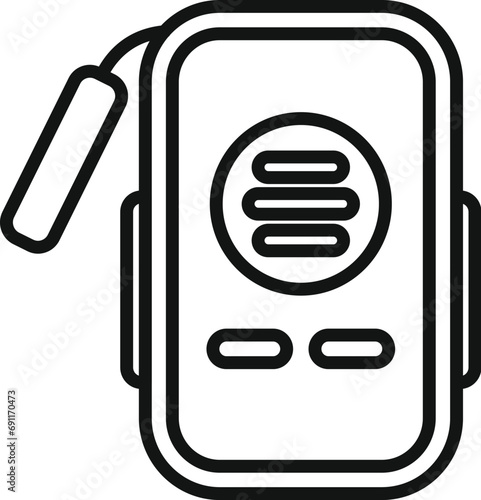 Data wearable tracker icon outline vector. System data network. App glass tech