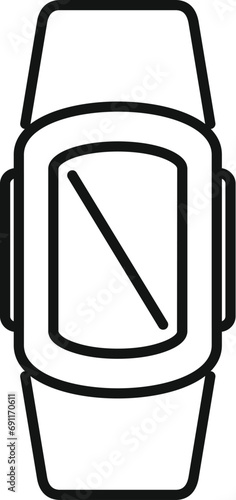 Display digital device icon outline vector. Armlet tech. Workout security tech