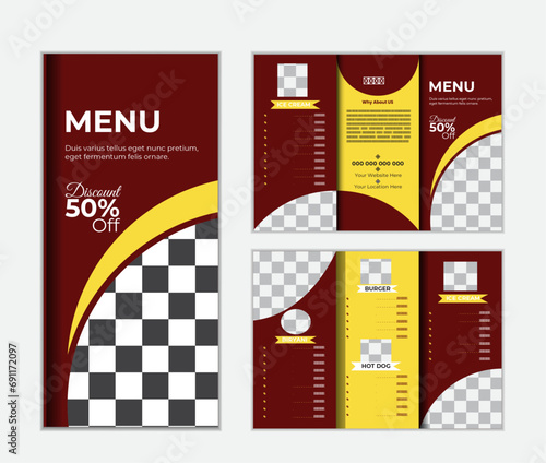 set of creative web banners of standard size with a place for photos. Vertical, horizontal and square template.