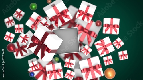 christmas gift boxes photo